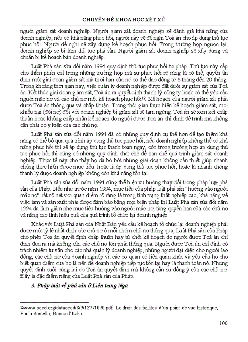 image for page Chuyên đề khoa học xét xử Phá sản và pháp luật phá sản ở Việt Nam