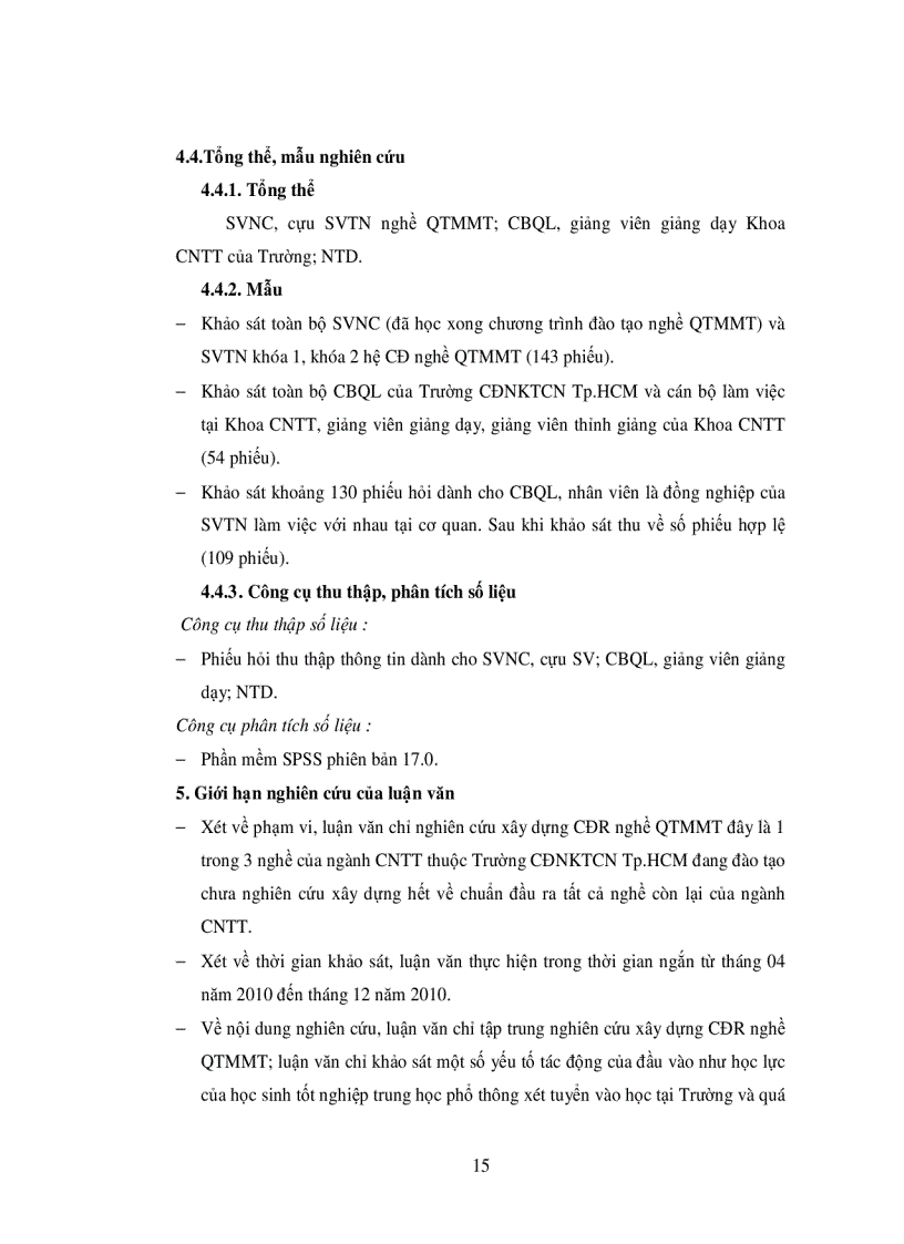 image for page Nghiên cứu xây dựng chuẩn đầu ra ngành Công nghệ thông tin Trường Cao đẳng nghề Kỹ thuật Công nghệ Tp HCM và đánh giá thử nghiệm