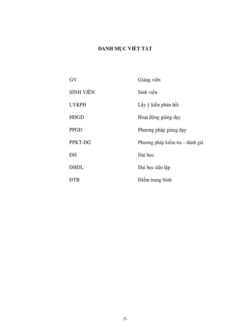 image for page Tác động của việc lấy ý kiến phản hồi từ sinh viên tới hoạt động giảng dạy tại trường Đại học Dân lập Văn Lang