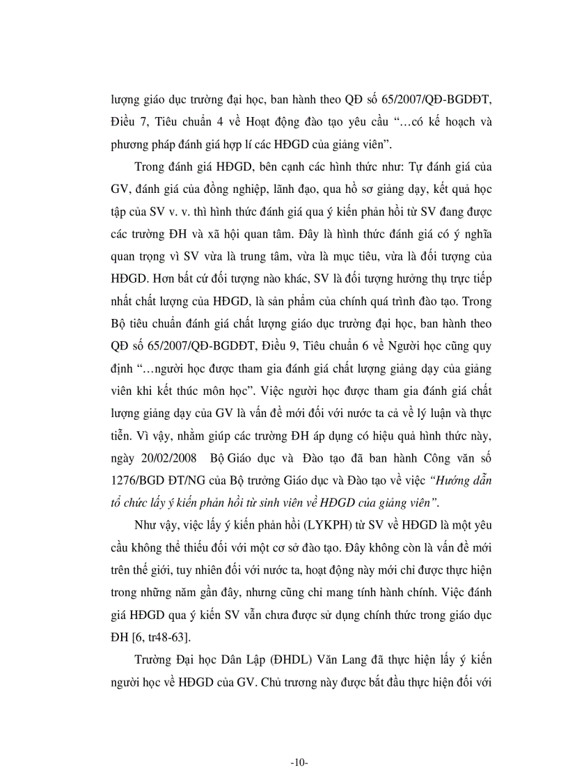 image for page Tác động của việc lấy ý kiến phản hồi từ sinh viên tới hoạt động giảng dạy tại trường Đại học Dân lập Văn Lang