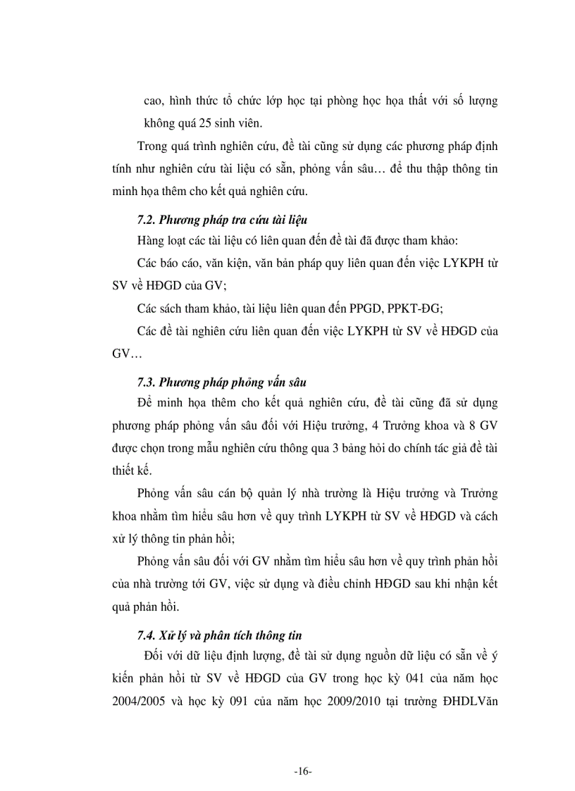image for page Tác động của việc lấy ý kiến phản hồi từ sinh viên tới hoạt động giảng dạy tại trường Đại học Dân lập Văn Lang