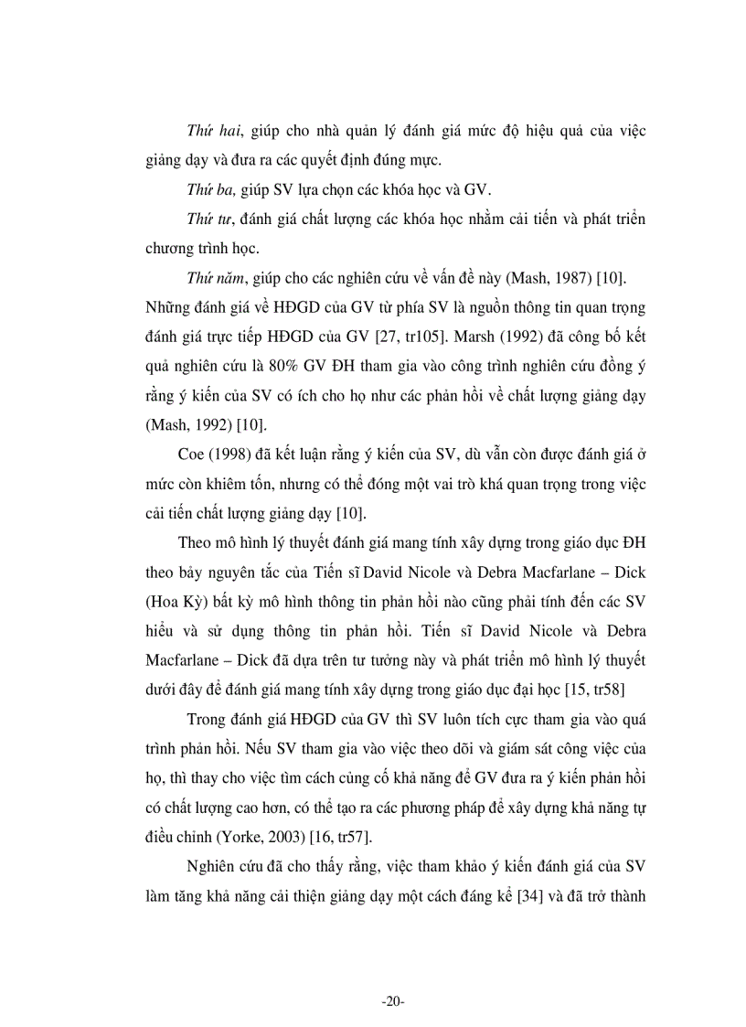 image for page Tác động của việc lấy ý kiến phản hồi từ sinh viên tới hoạt động giảng dạy tại trường Đại học Dân lập Văn Lang