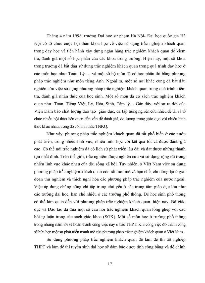 image for page Sử dụng câu hỏi trắc nghiệm khách quan nhiều lựa chọn trong kiểm tra đánh giá kết quả học tập môn Tiếng Việt lớp 10 ban cơ bản tại trường Trung học Chuyên tỉnh Kon Tum