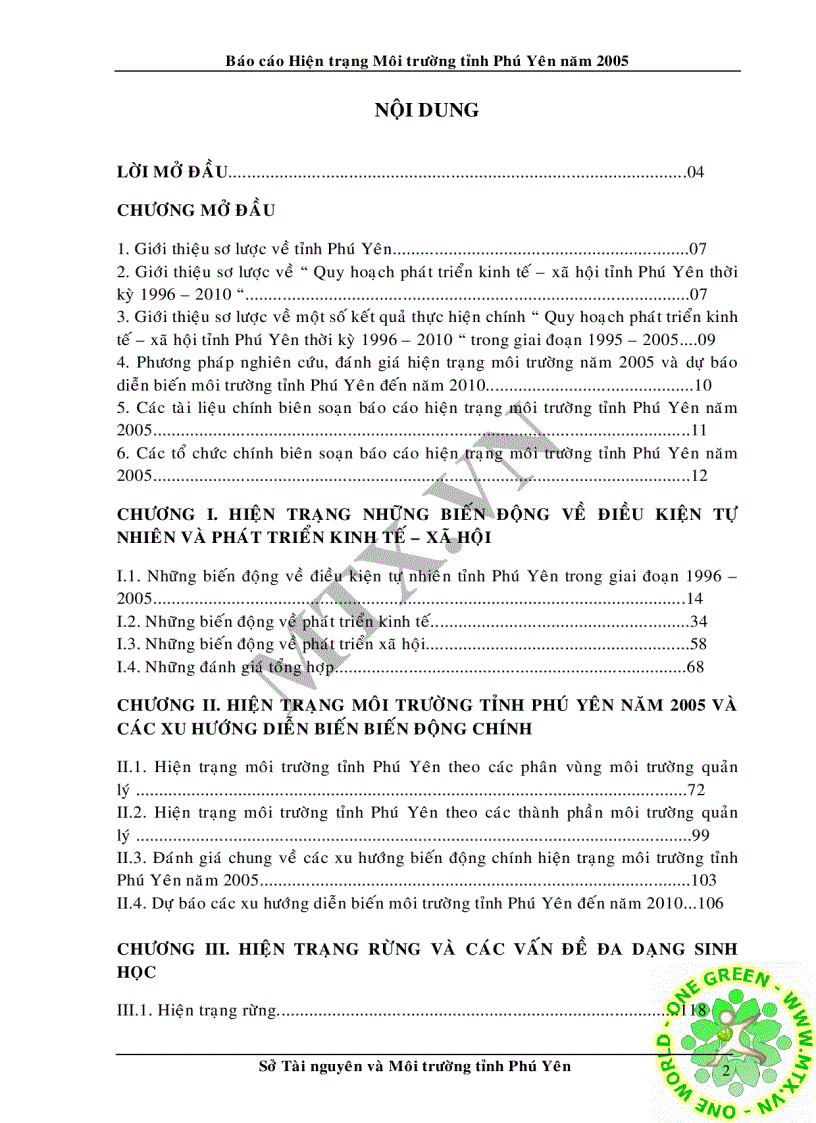 image for page Hiện trạng môi trường tỉnh phú yên năm 2005