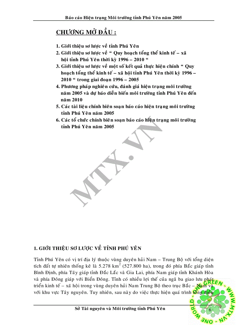 image for page Hiện trạng môi trường tỉnh phú yên năm 2005