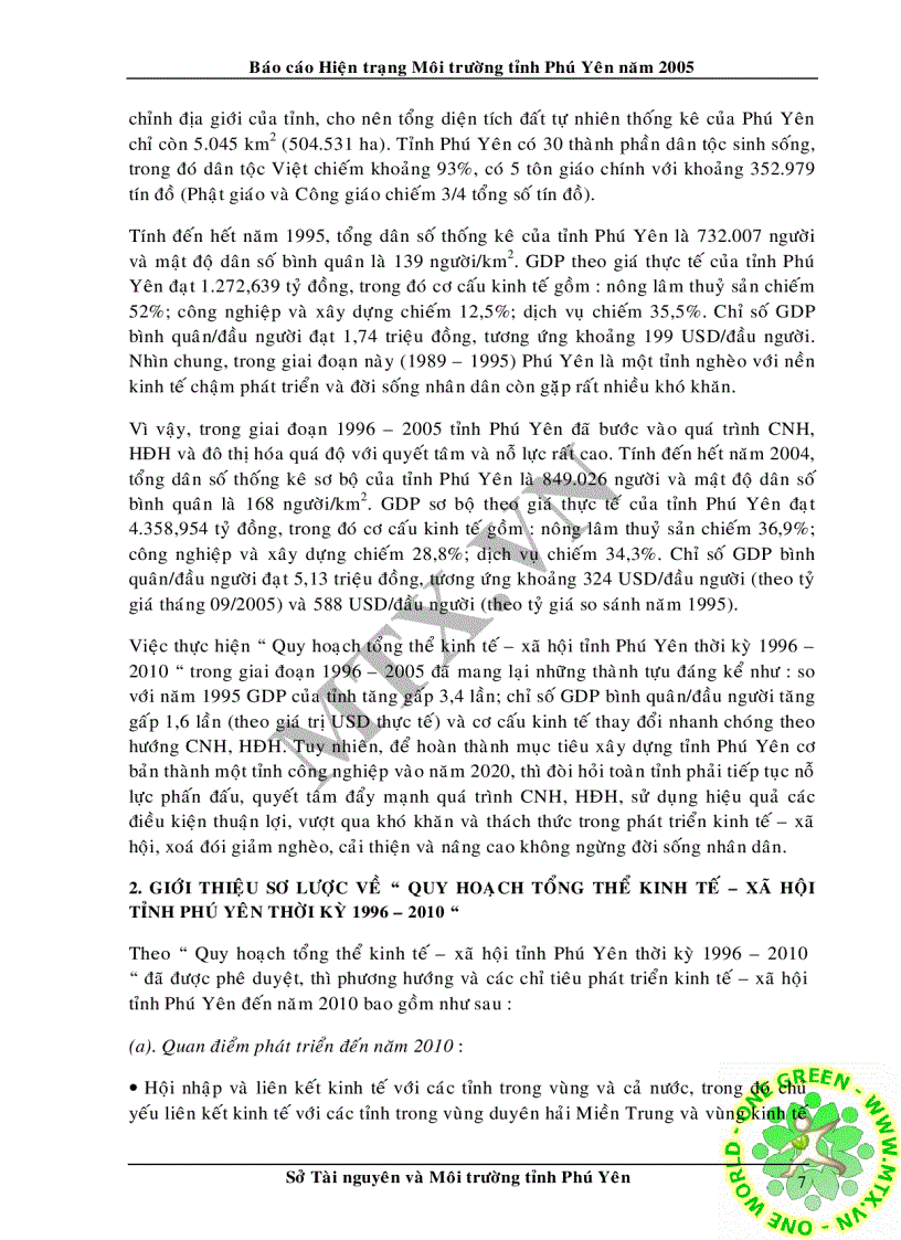 image for page Hiện trạng môi trường tỉnh phú yên năm 2005