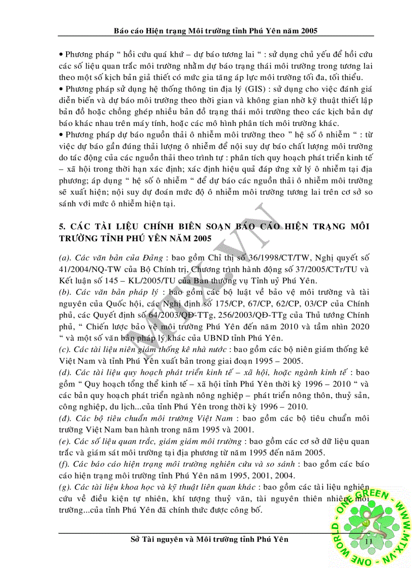 image for page Hiện trạng môi trường tỉnh phú yên năm 2005