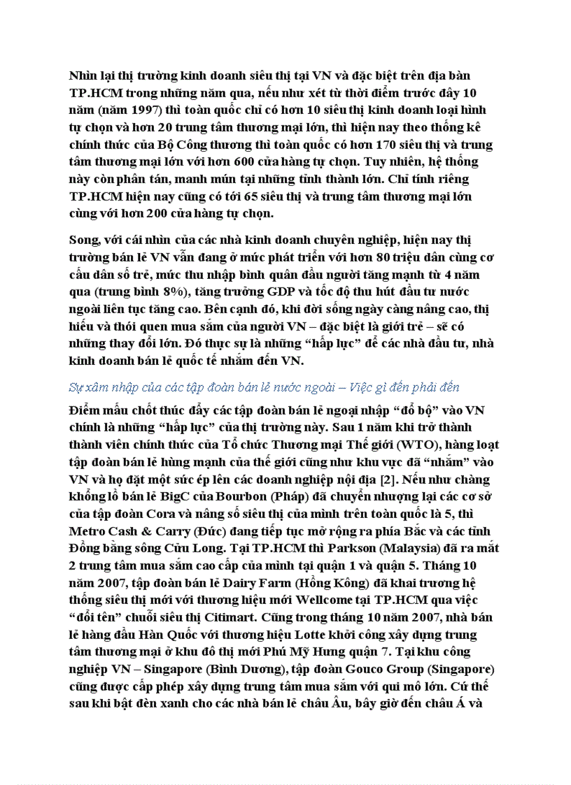 image for page Áp lực cạnh tranh trong ngành siêu thị