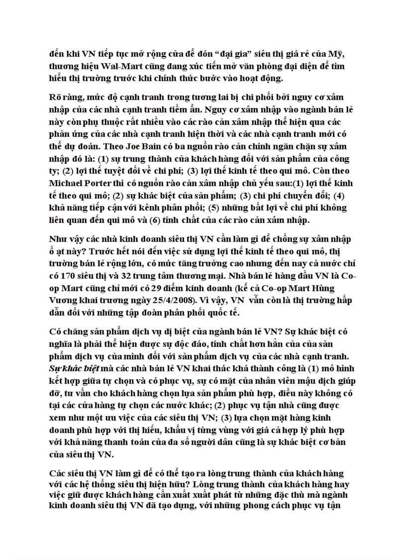 image for page Áp lực cạnh tranh trong ngành siêu thị