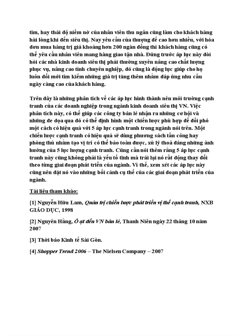 image for page Áp lực cạnh tranh trong ngành siêu thị