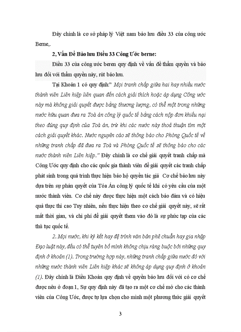 Bi nh luâ n viê c Viê t Nam ba o lưu điê u 33 khi tham gia công ươ c berne 1886 vê quyê n ta c gia