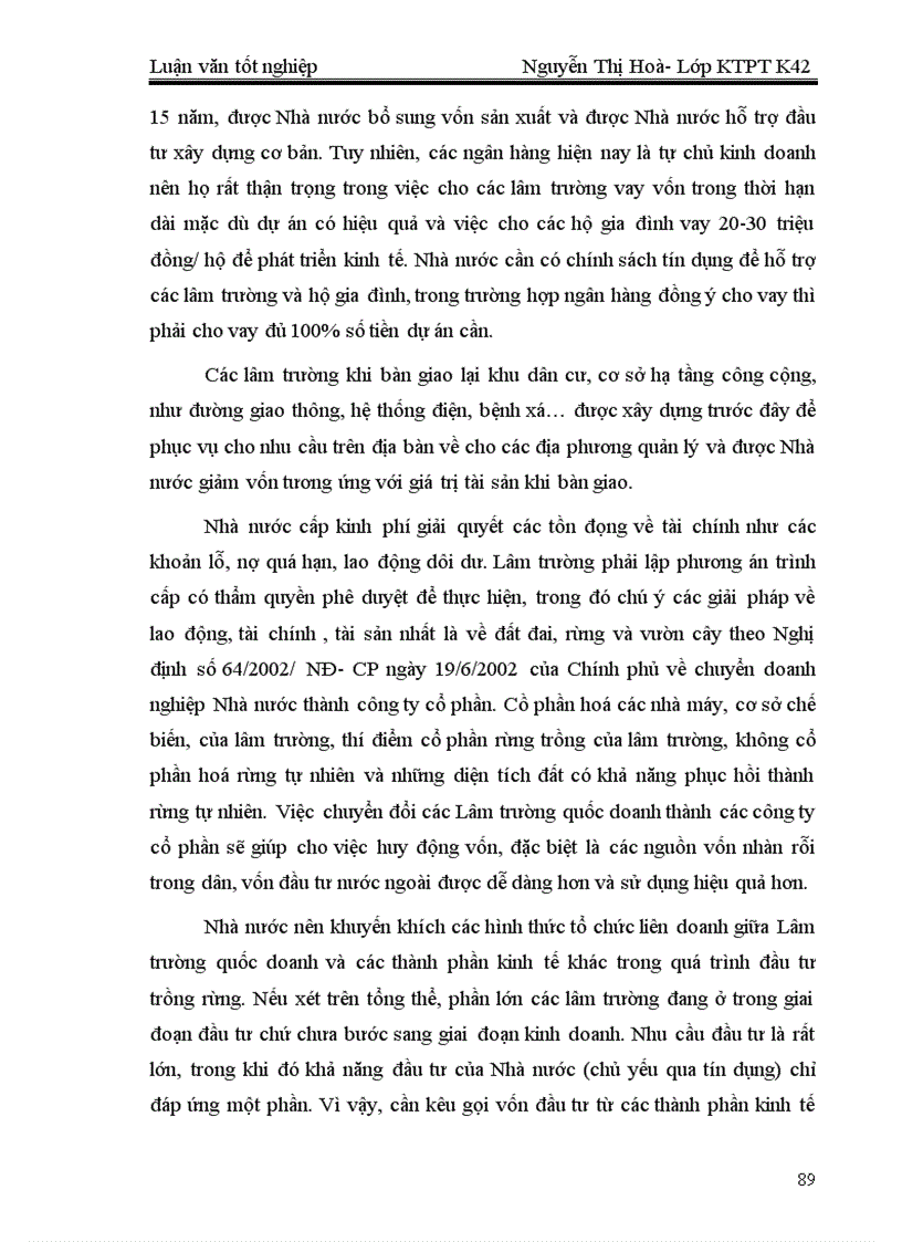 image for page Thực trạng và những Giải pháp chủ yếu nhằm hoàn thiện cơ chế chính sách đối với các Lâm trường quốc doanh trong giai đoạn đến 2010
