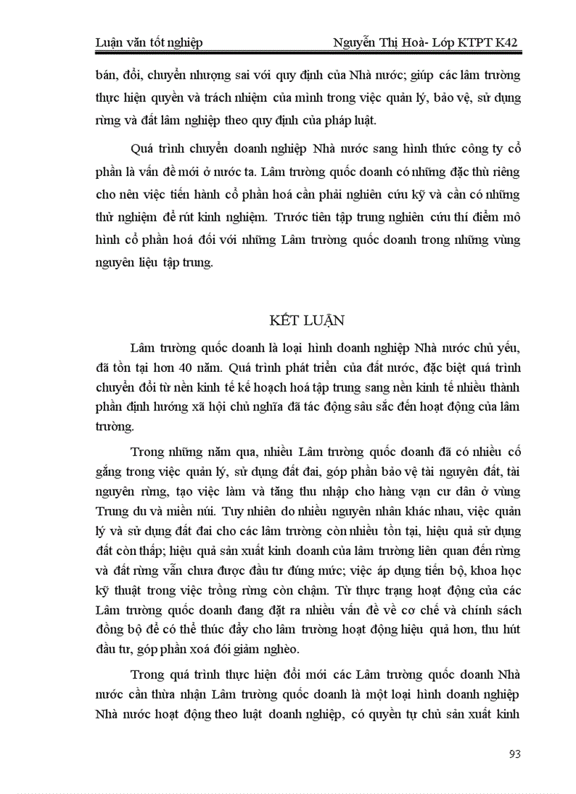 image for page Thực trạng và những Giải pháp chủ yếu nhằm hoàn thiện cơ chế chính sách đối với các Lâm trường quốc doanh trong giai đoạn đến 2010