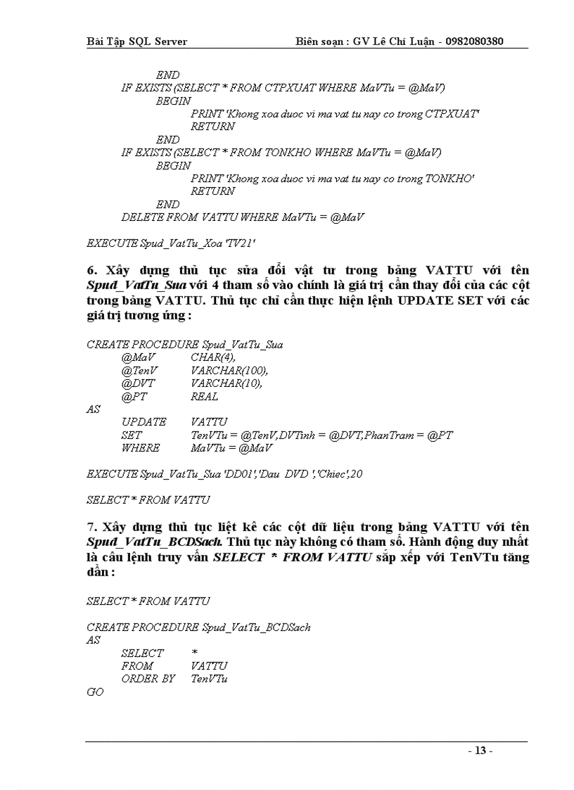 image for page Bài Tập SQL Server quản lý bán hàng