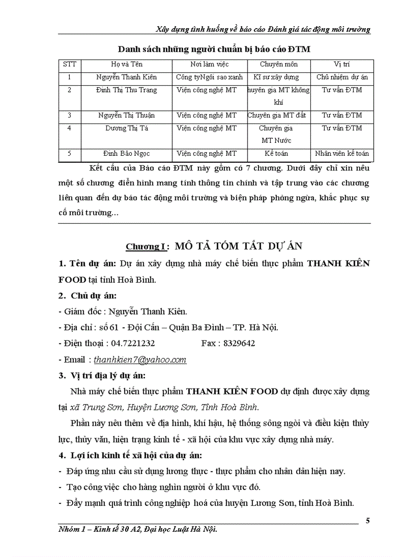 image for page Xây dựng tình huống về báo cáo Đánh giá tác động môi trường