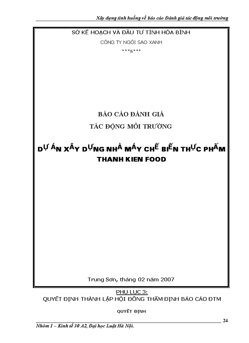 image for page Xây dựng tình huống về báo cáo Đánh giá tác động môi trường