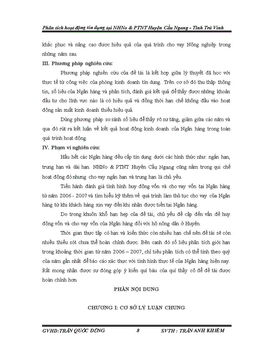 image for page Phân tích tình hình hoạt động tín dụng tại NHNo PTNT Huyện Cầu Ngang Tỉnh Trà Vinh