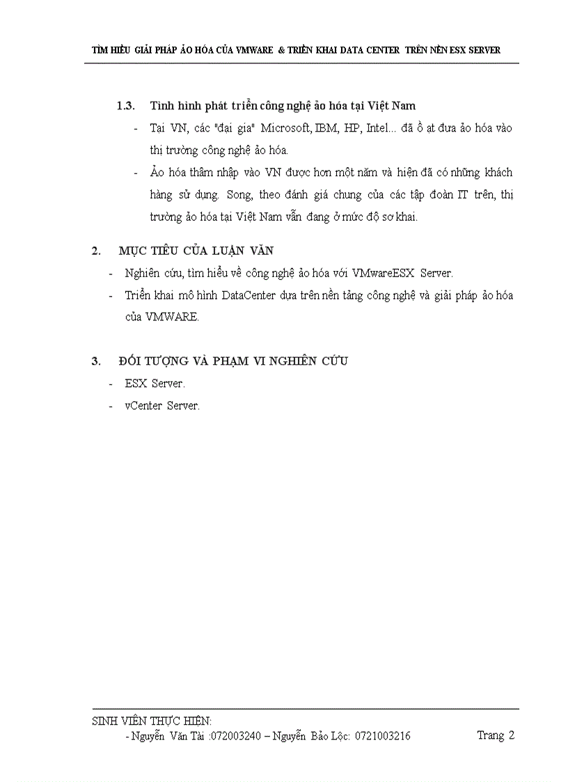 Tìm hiểu giải pháp ảo hóa của vmware triển khai data center trên nền esx server