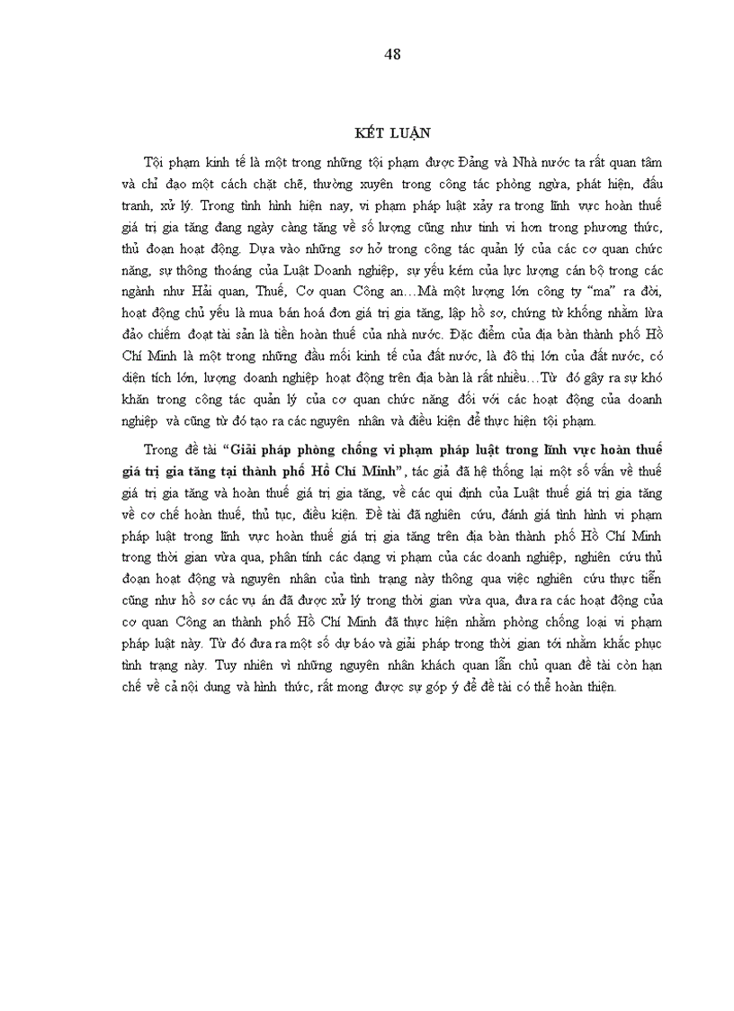 image for page Giải pháp phòng chống vi phạm pháp luật trong lĩnh vực hoàn thuế giá trị gia tăng tại thành phố Hồ Chí Minh