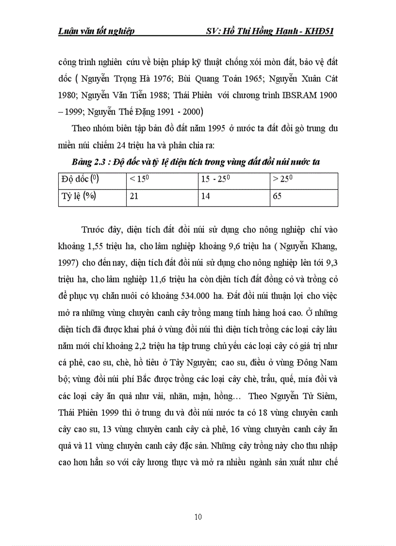 image for page Đánh giá hiệu quả sử dụng đất nông nghiệp trên vùng đất dốc ở huyện Nghĩa Đàn Nghệ An
