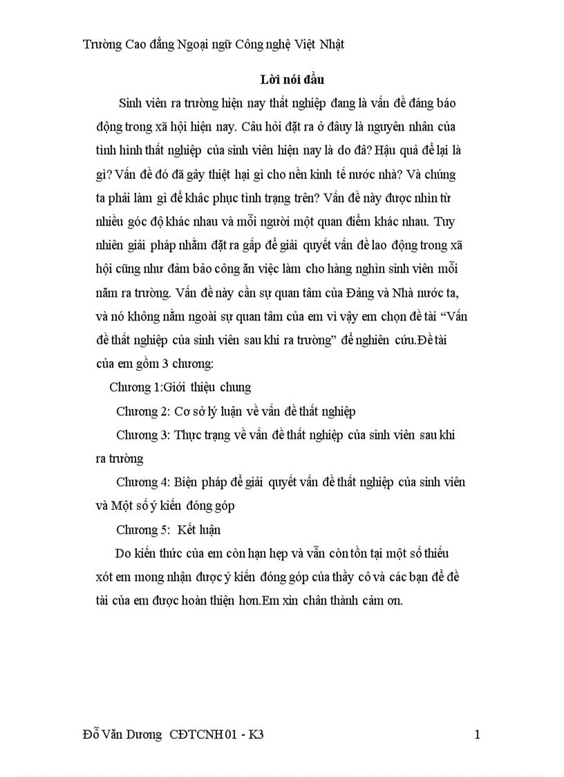 image for page Vấn đề thất nghiệp của sinh viên sau khi ra trường