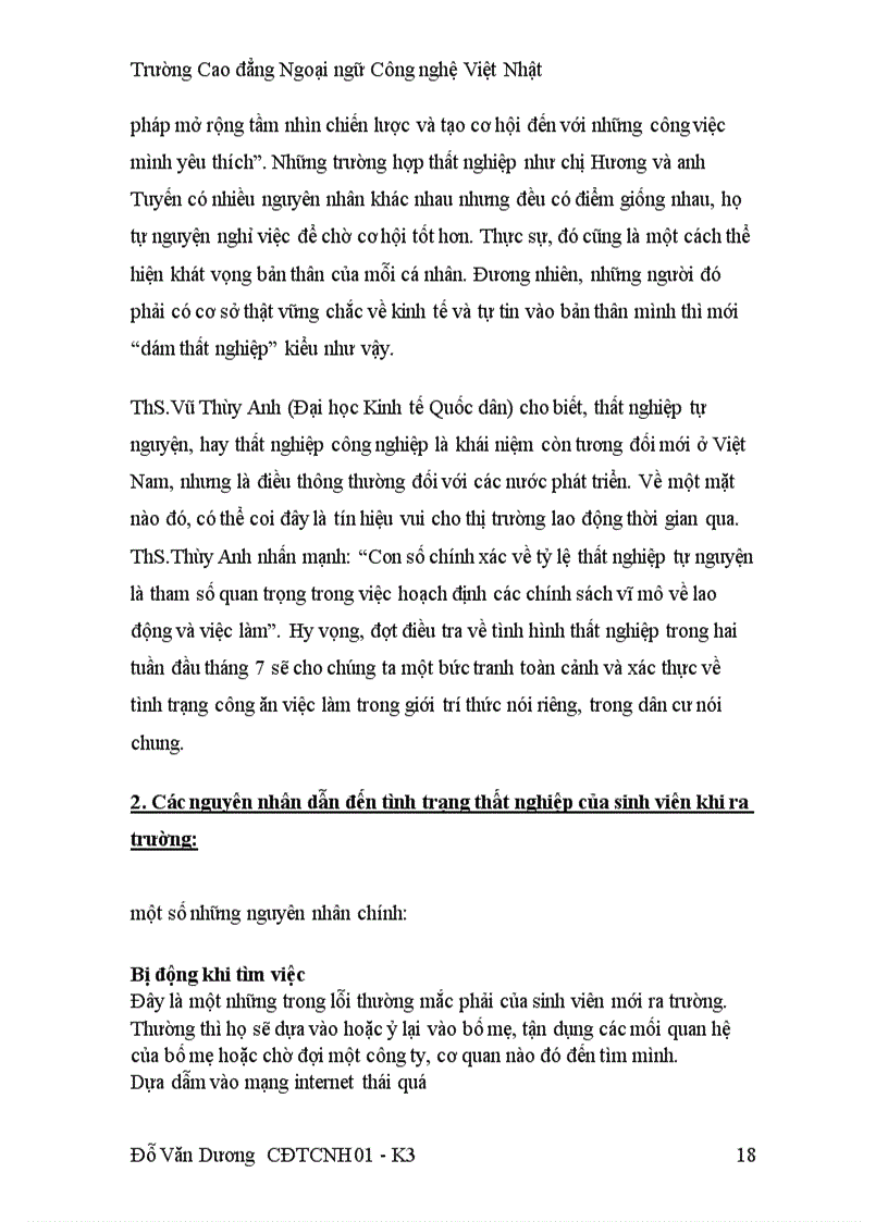 image for page Vấn đề thất nghiệp của sinh viên sau khi ra trường