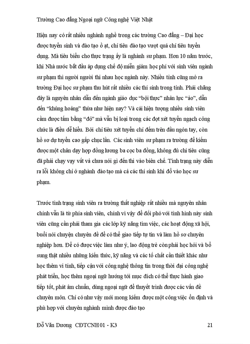 image for page Vấn đề thất nghiệp của sinh viên sau khi ra trường