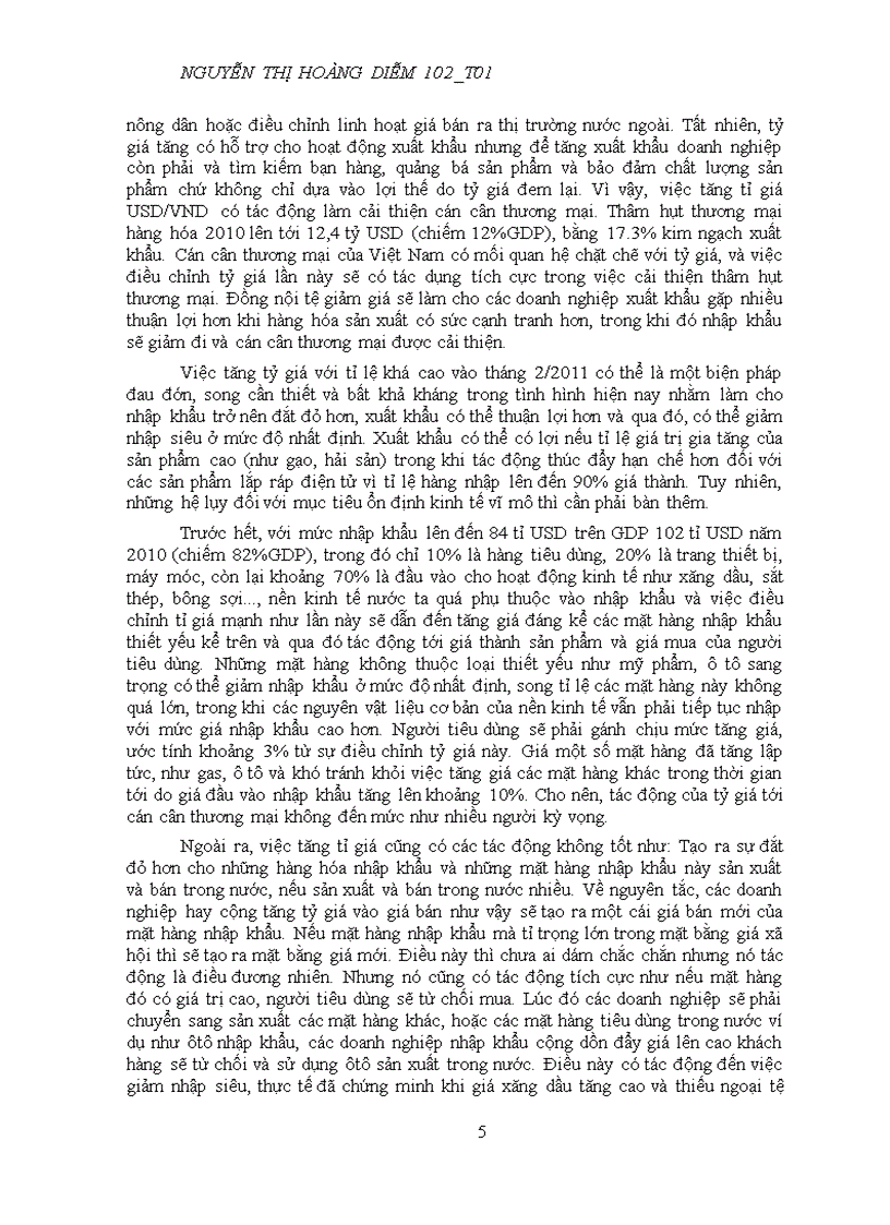 Tỉ giá hối đoái và tác động của tỉ giá đến nền kinh tế việt nam