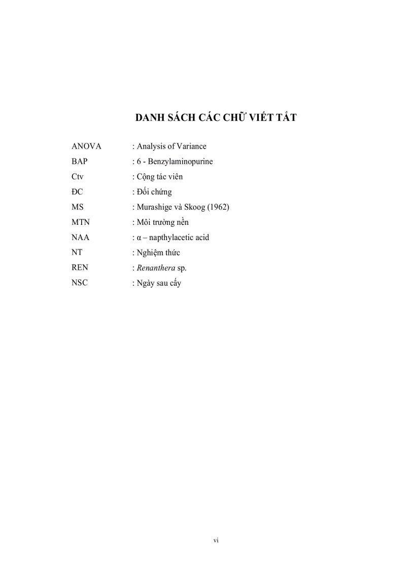 image for page KHẢO SÁT ẢNH HƯỞNG CỦA BAP NAA VÀ BA DỊCH CHIẾT TỰ NHIÊN ĐẾN SINH TRƯỞNG PHÁT TRIỂN GIỐNG LAN REN Renanthera sp TRONG NUÔI CẤY IN VITRO