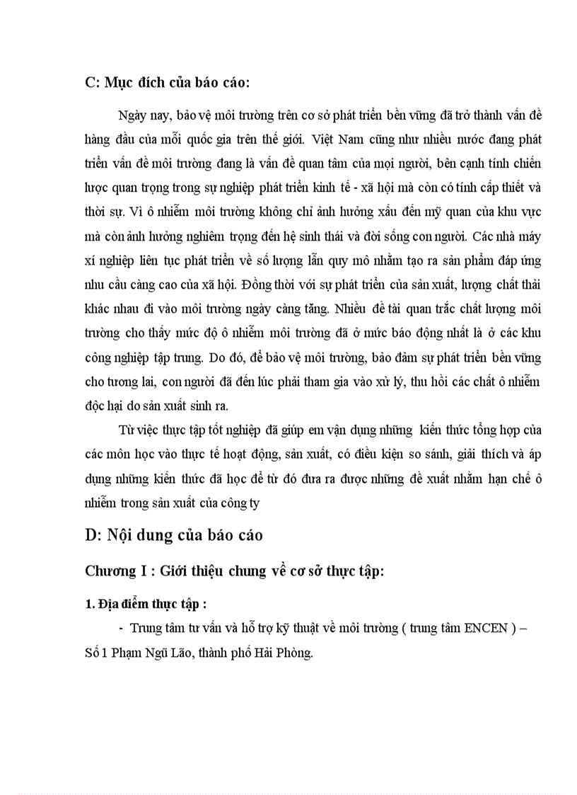 image for page Báo cáo thực tập Hiện trạng môi trường và đề xuất phương án xử lý bụi tại công ty khai thác đá Tân Phú Xuân Hải Phòng