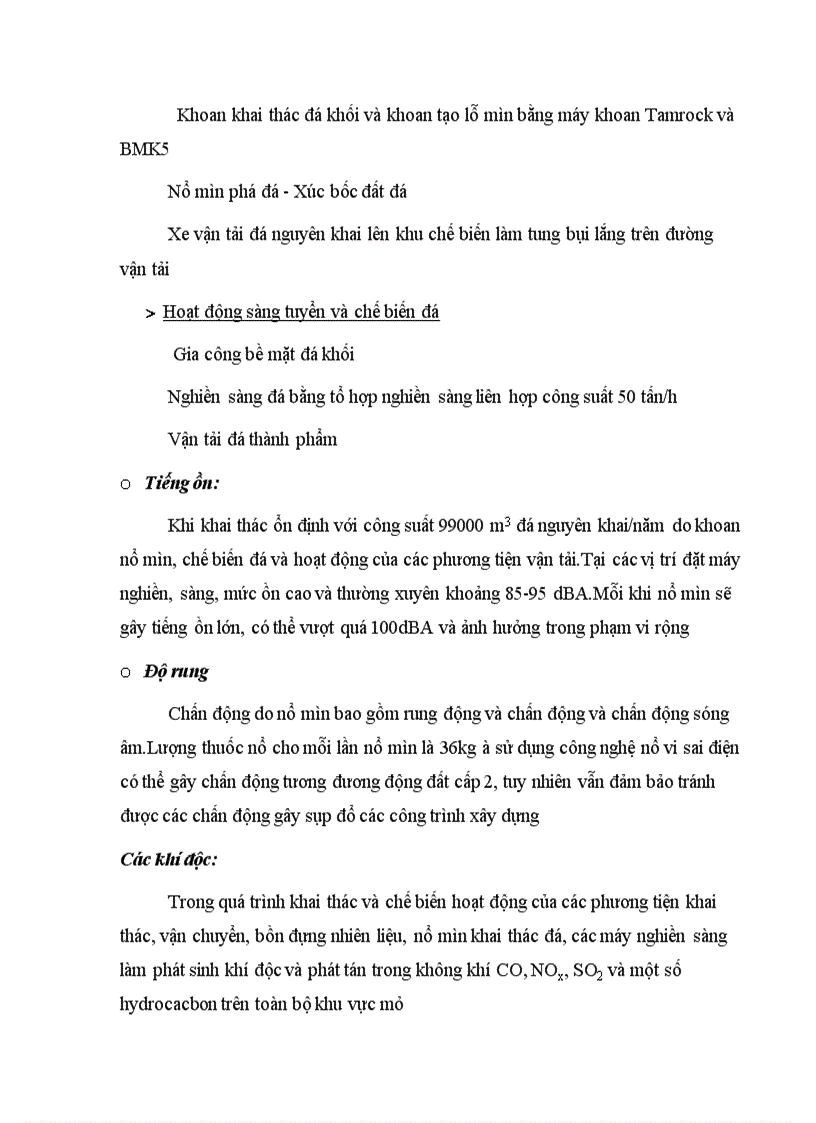 image for page Báo cáo thực tập Hiện trạng môi trường và đề xuất phương án xử lý bụi tại công ty khai thác đá Tân Phú Xuân Hải Phòng