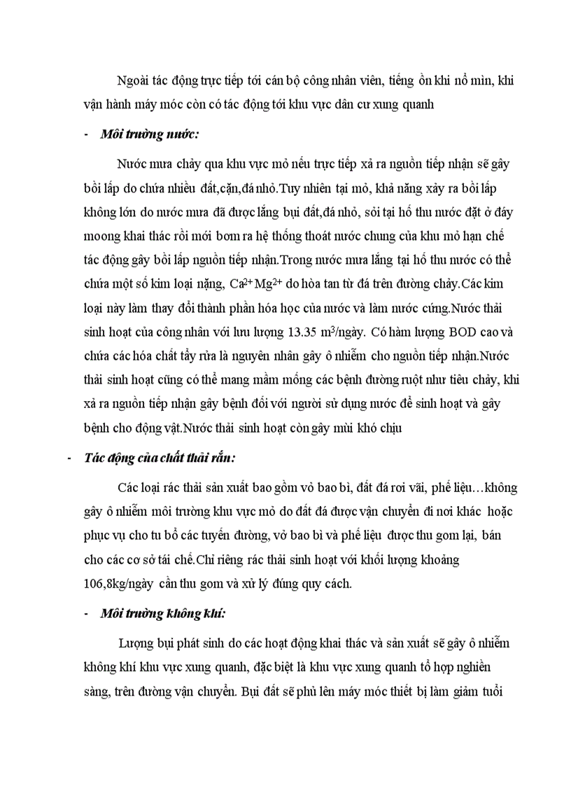 image for page Báo cáo thực tập Hiện trạng môi trường và đề xuất phương án xử lý bụi tại công ty khai thác đá Tân Phú Xuân Hải Phòng