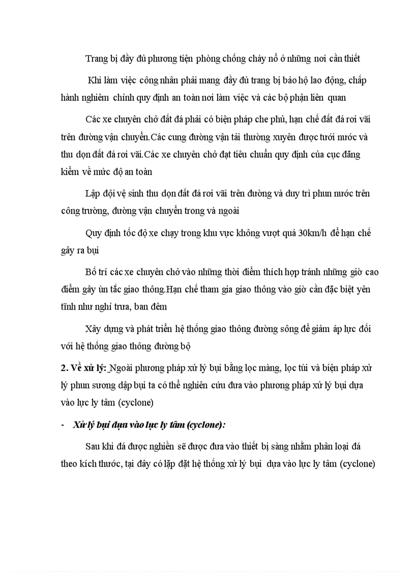 image for page Báo cáo thực tập Hiện trạng môi trường và đề xuất phương án xử lý bụi tại công ty khai thác đá Tân Phú Xuân Hải Phòng