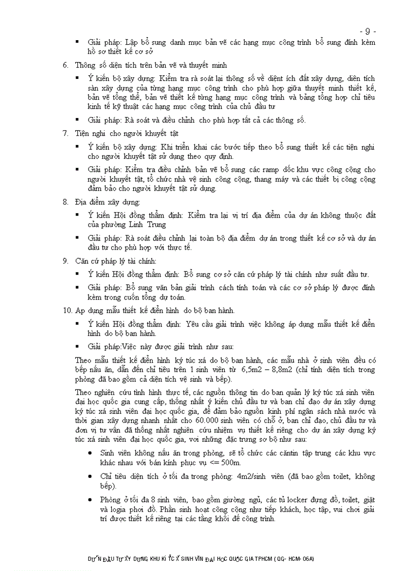 image for page Dự án đầu tư xây dựng khu ký túc xá sinh viên đại học quốc gia tp hcm dự án đầu tư qg hcm 06a