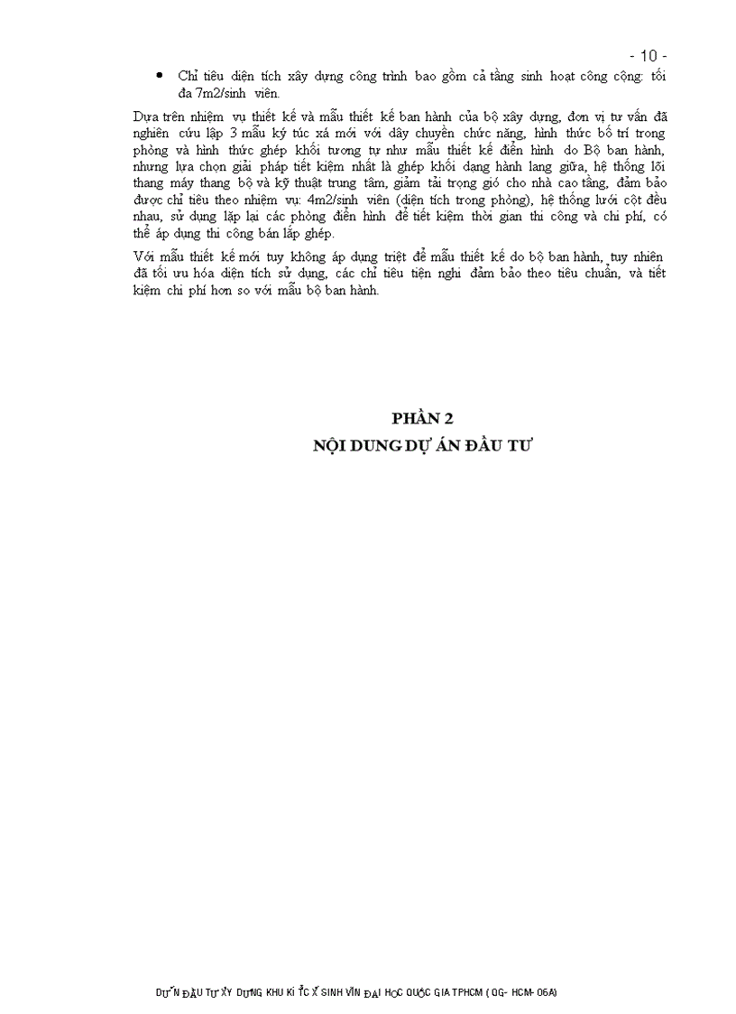 image for page Dự án đầu tư xây dựng khu ký túc xá sinh viên đại học quốc gia tp hcm dự án đầu tư qg hcm 06a