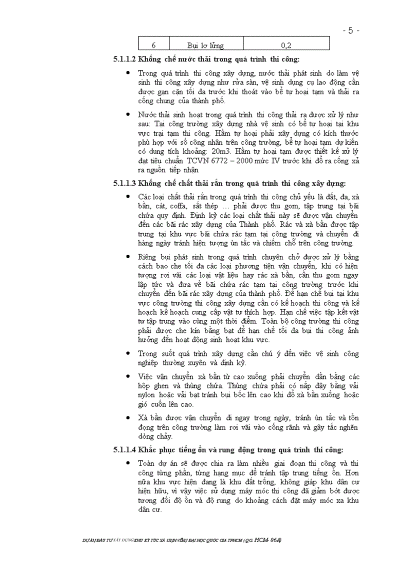 image for page Dự án đầu tư xây dựng khu ký túc xá sinh viên đại học quốc gia tp hcm dự án đầu tư qg hcm 06a