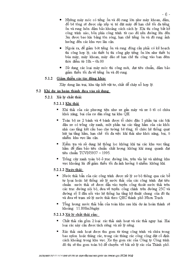 image for page Dự án đầu tư xây dựng khu ký túc xá sinh viên đại học quốc gia tp hcm dự án đầu tư qg hcm 06a