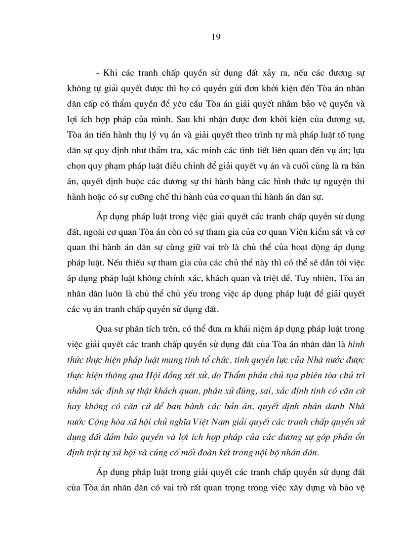 image for page Nâng cao chất lượng áp dụng pháp luật trong việc giải quyết các tranh chấp quyền sử dụng đất tại Tòa án nhân dân ở nước ta hiện nay