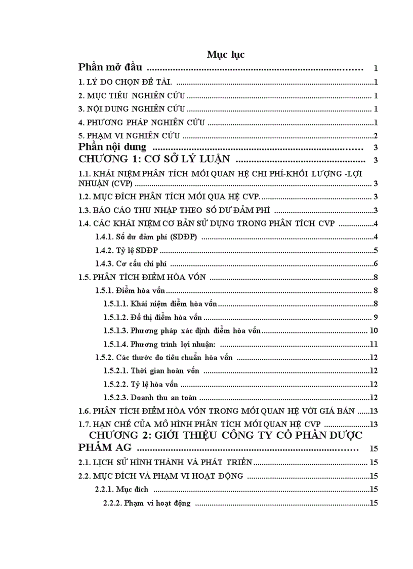 image for page Phân tích mối quan hệ giữa chi phí khối lượng lợi nhuận tại công ty cổ phần dược phẩm an giang