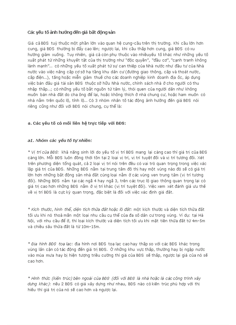 image for page Các yếu tố ảnh hưởng đến giá bất động sản
