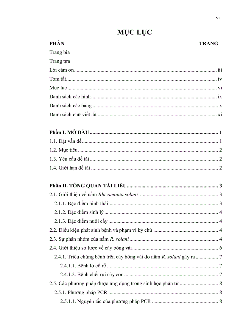 image for page KHẢO SÁT SỰ ĐA DẠNG DI TRUYỀN CỦA NẤM Rhizoctonia solani GÂY BỆNH TRÊN CÂY BÔNG VẢI Ở VIỆT NAM