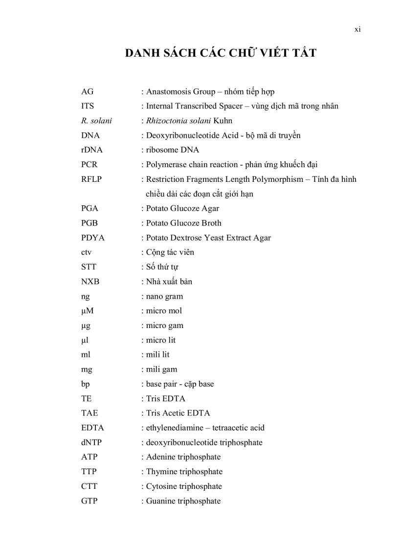 image for page KHẢO SÁT SỰ ĐA DẠNG DI TRUYỀN CỦA NẤM Rhizoctonia solani GÂY BỆNH TRÊN CÂY BÔNG VẢI Ở VIỆT NAM