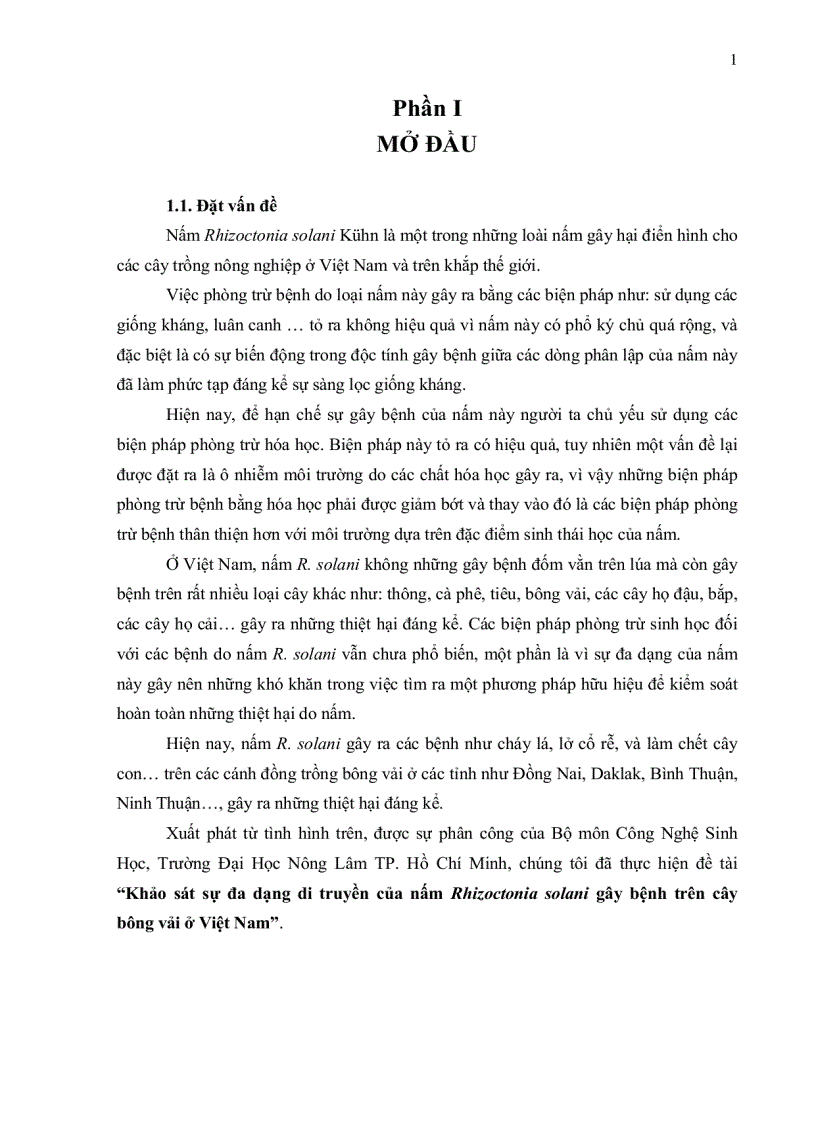 image for page KHẢO SÁT SỰ ĐA DẠNG DI TRUYỀN CỦA NẤM Rhizoctonia solani GÂY BỆNH TRÊN CÂY BÔNG VẢI Ở VIỆT NAM