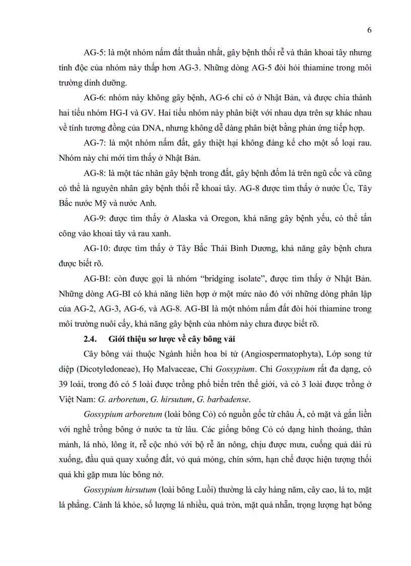 image for page KHẢO SÁT SỰ ĐA DẠNG DI TRUYỀN CỦA NẤM Rhizoctonia solani GÂY BỆNH TRÊN CÂY BÔNG VẢI Ở VIỆT NAM