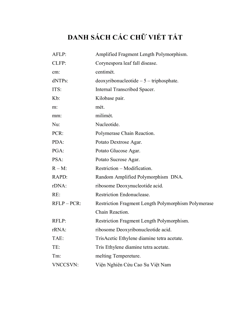image for page HÂN TÍCH ĐA DẠNG DI TRUYỀN QUẦN THỂ NẤM Corynespora cassiicola Berk Curt Wei GÂY BỆNH TRÊN CÂY CAO SU Hevea brasiliensis Muell Arg TẠI LAI KHÊ BẾN CÁT BÌNH DƯƠNG BẰNG PHƯƠNG PHÁP RFLP P