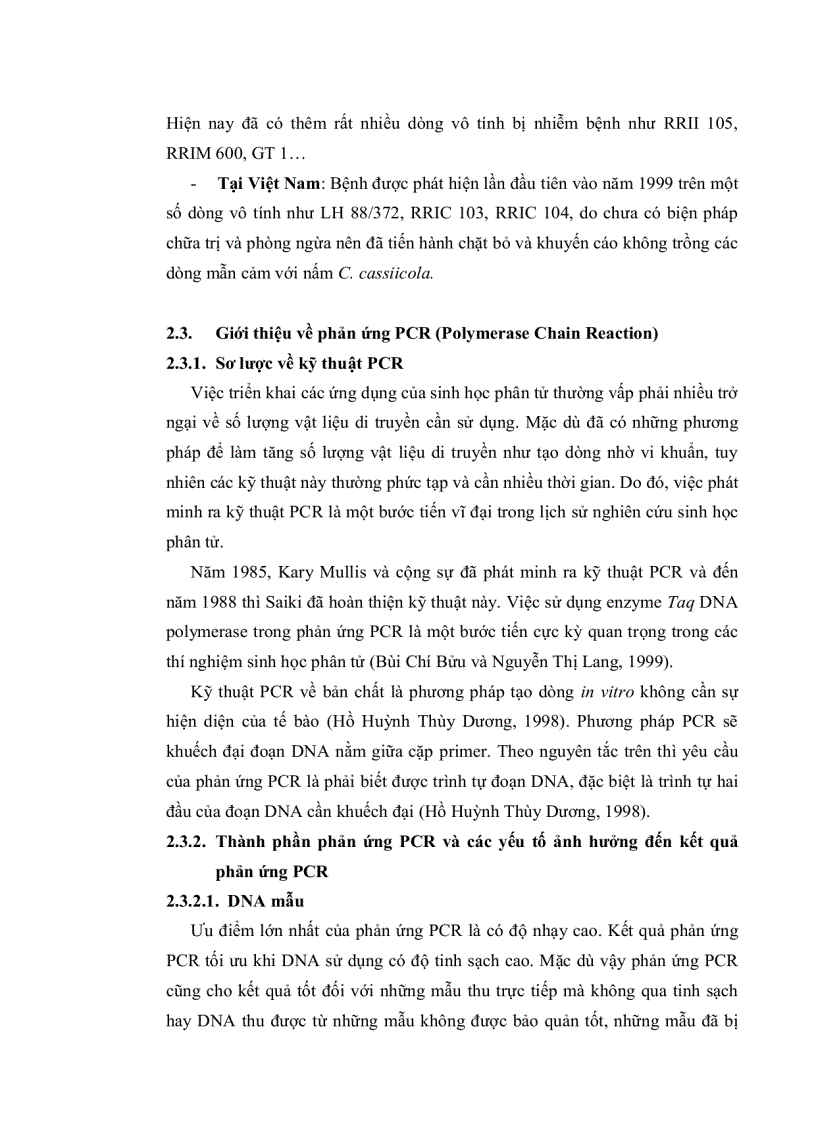 image for page HÂN TÍCH ĐA DẠNG DI TRUYỀN QUẦN THỂ NẤM Corynespora cassiicola Berk Curt Wei GÂY BỆNH TRÊN CÂY CAO SU Hevea brasiliensis Muell Arg TẠI LAI KHÊ BẾN CÁT BÌNH DƯƠNG BẰNG PHƯƠNG PHÁP RFLP P