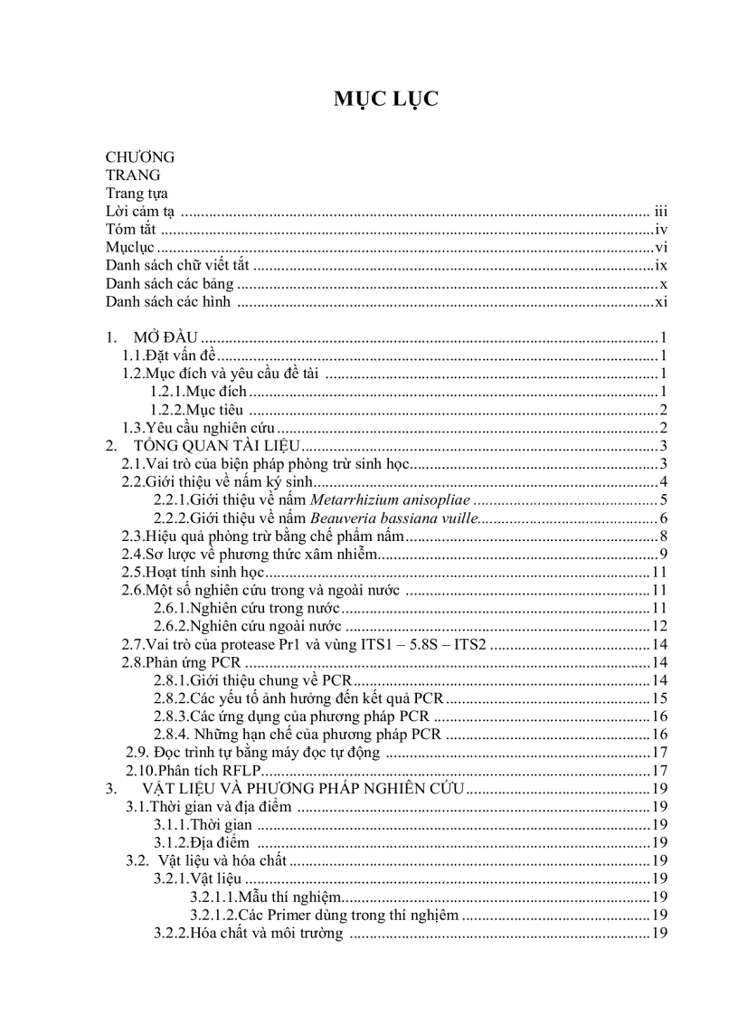 image for page Sử dụng kỹ thuật RFLP xác định sự đa dạng di truyền của hai dòng nấm Metarrhizium anisopliae và Beauveria bassiana