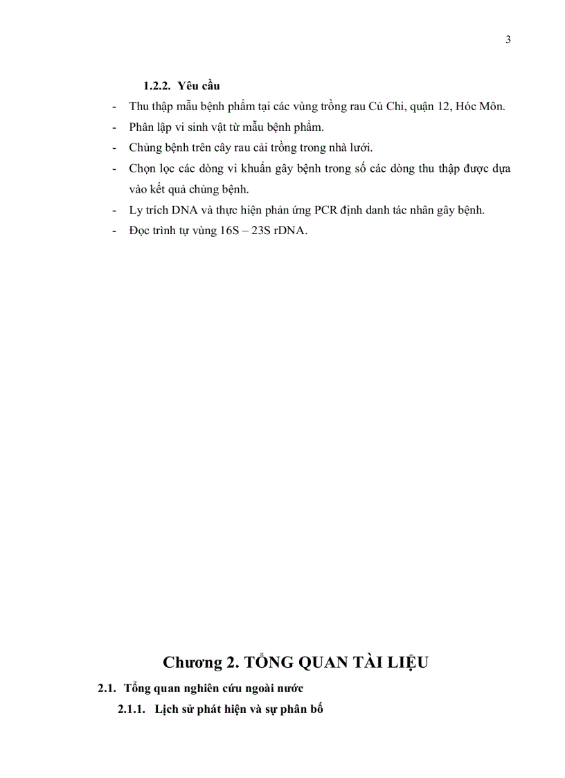 image for page Phân lập và định danh tác nhân gây bệnh đốm lá cây cải ngọt tại Tp HCM bằng phương pháp PCR và giải trình vùng 16S 23S rDNA