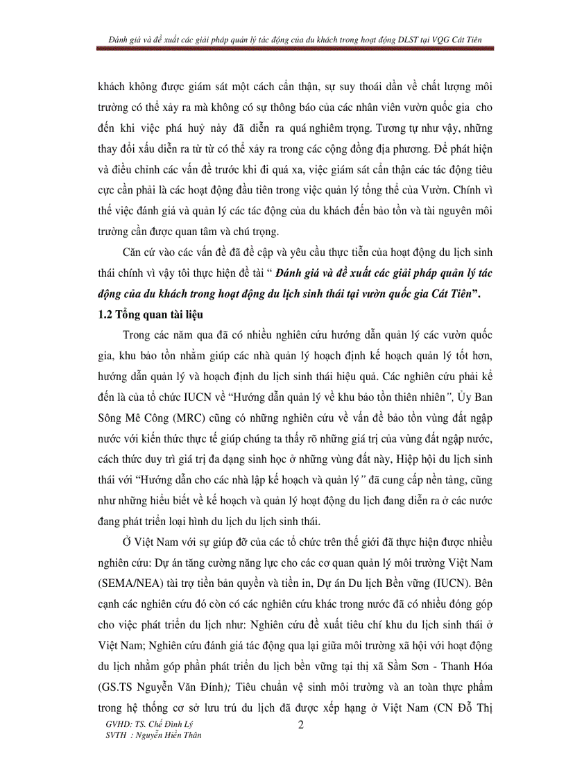 image for page Đánh giá và đề xuất các giải pháp quản lý tác động của du khách trong hoạt động du lịch sinh thái tại vườn quốc gia cát tiên
