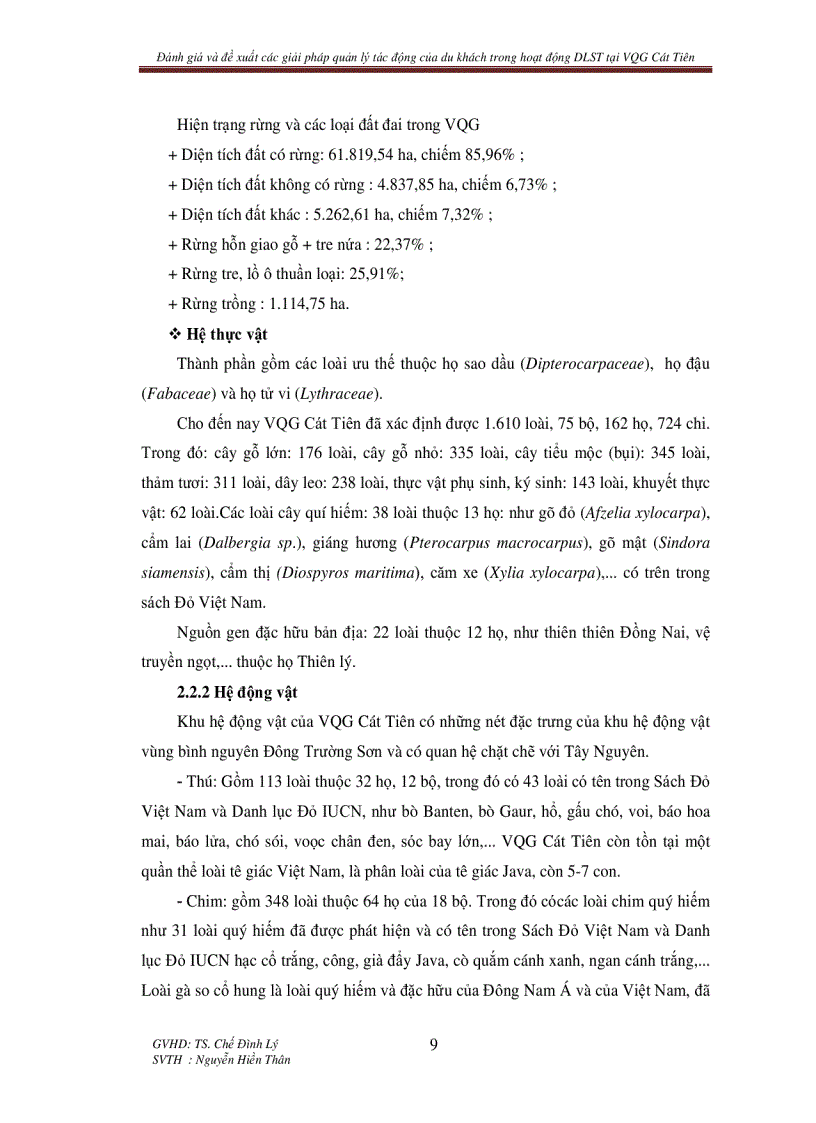 image for page Đánh giá và đề xuất các giải pháp quản lý tác động của du khách trong hoạt động du lịch sinh thái tại vườn quốc gia cát tiên